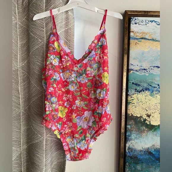 Hanky Panky one piece body suit womens size L Multicolored Floral Print NWT - Picture 8 of 12